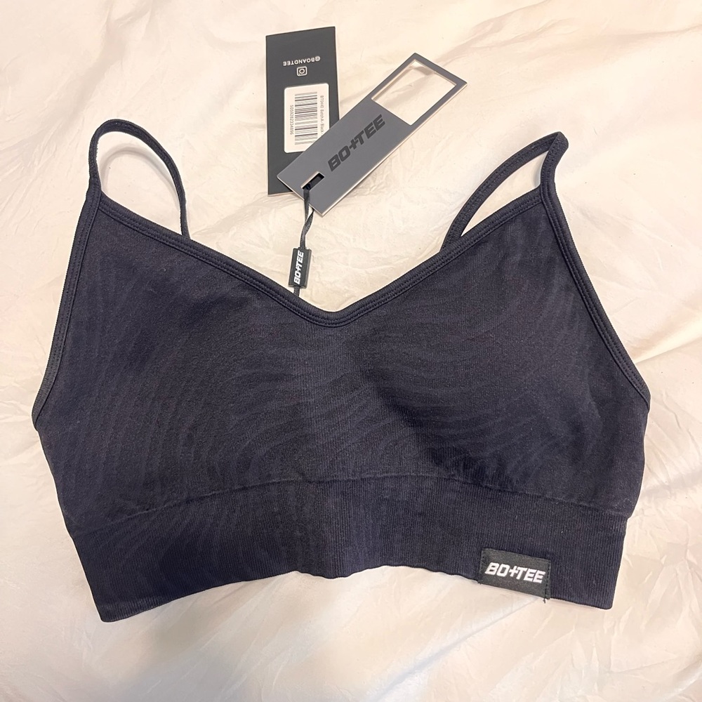 Bo&Tee black zebra sports bra